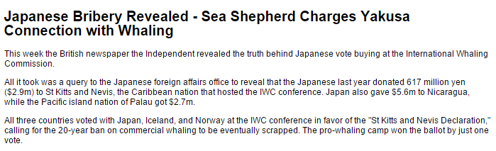 Japan last year gave $2.9m to St Kitts and Nevis, $5.6m to Nicaragua, $2.7m to Palau as a bribe for a vote #OpWhales