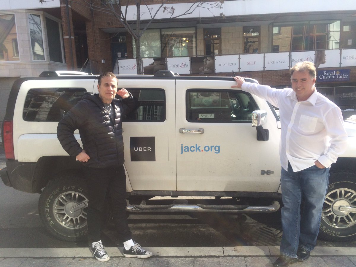 Uber_Canada's tweet photo. Huge thanks to @heylandsberg for riding with @jackdotorg and @Uber_Canada today! #ridewithjack https://t.co/Z9EpAZsBAt