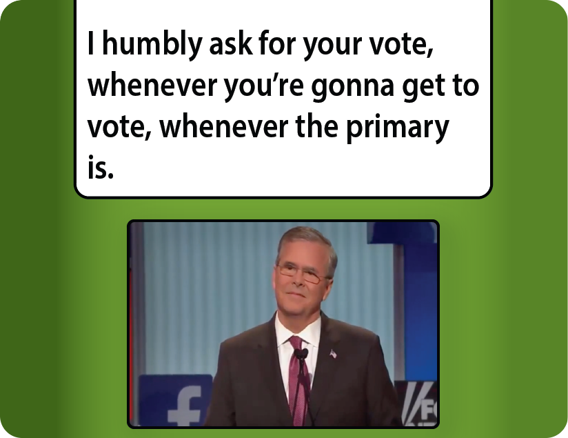 rightwhitehouse's tweet photo. It's today, Jeb! You'd know if you'd played our game https://t.co/uJ9Fe7tECE. @HillaryforSC, get this guy a calendar https://t.co/nDQki44qbN