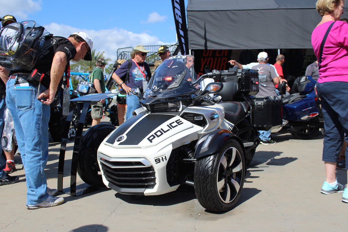 CanAm3Wheel's tweet photo. Can-Am Spyder F3-P #RideASpyder #PoliceUnit #F3P #Daytona #Speedweeks Learn more: https://t.co/edwpfuTTQ0 https://t.co/UMpNlKvWAz