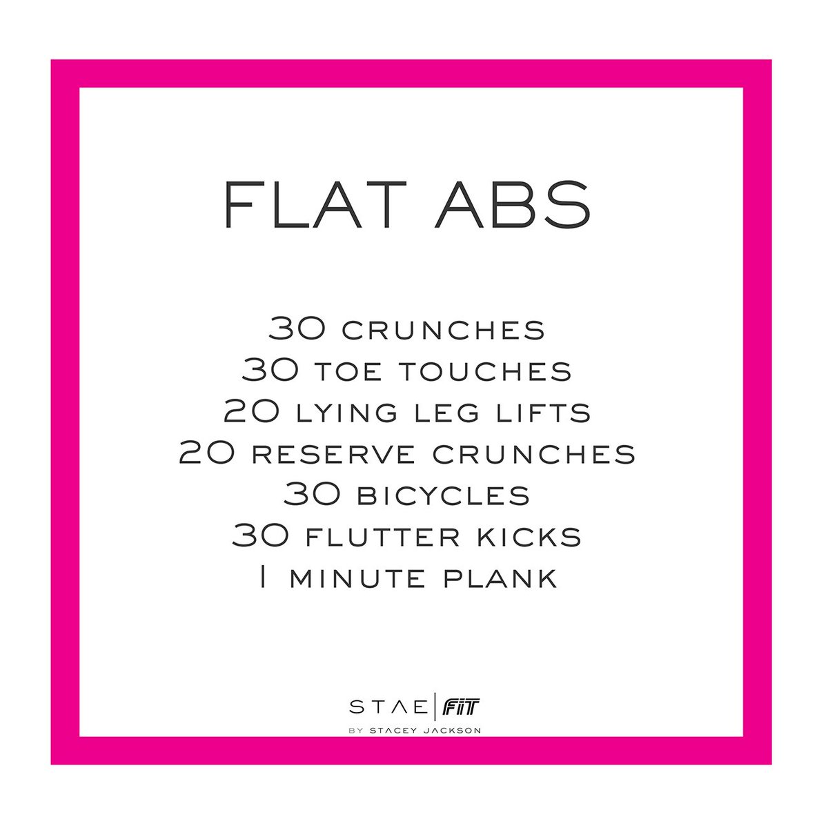Stae_Fit's tweet photo. Want a flat tummy and tight abs? Focus on this workout routine and eat HEALTHY. #FitFam #StaeFitSaturday https://t.co/tMo37oBcmt