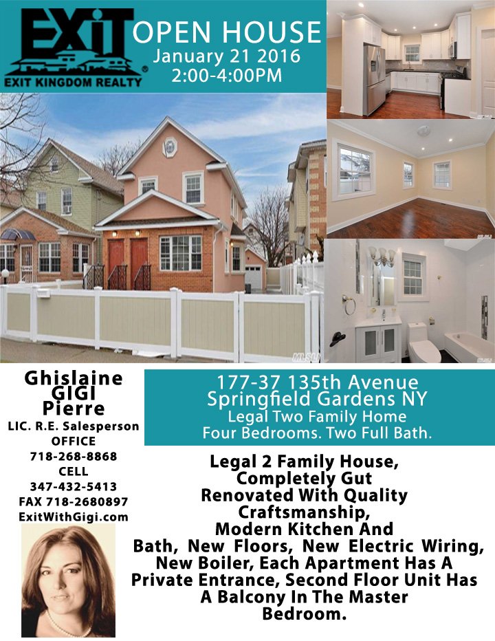 GigiPierreRE's tweet photo. Open House 2-4PM Sunday #springfieldGardens #queenshomes #nyclisting #openhouse #househunting #nychomes #colonial https://t.co/1Z7s7UNi2P