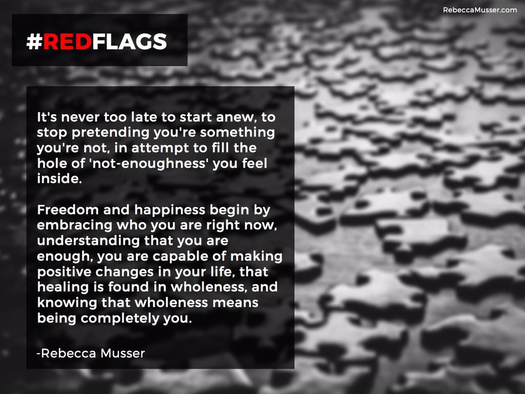 1rebeccamusser's tweet photo. Freedom
and
happiness
begin
by
embracing
who
you
are
right
now.
#claimRED #REDflags #rebeccamusser https://t.co/iZhCcYo22T