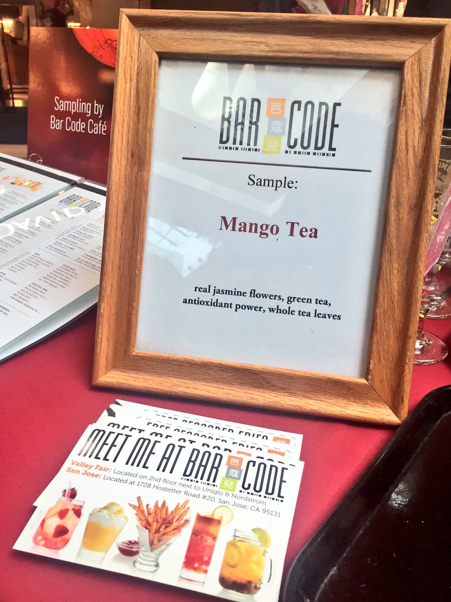 westfieldvf's tweet photo. Bar Code is giving out delicious samples of their Mango Tea! #destinationwestfield https://t.co/T3s76ICTfR