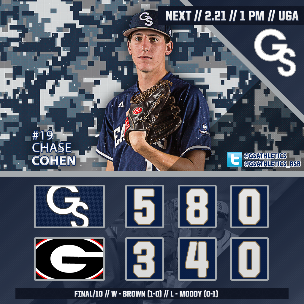 GSAthletics's tweet photo. BSB - EAGLES WIN!!! EAGLES WIN!! EAGLES WIN!!! GS 5 - UGA 3 https://t.co/pPslrTaT2H