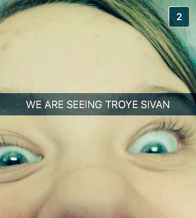 ErkkyPoo's tweet photo. Taking my little sis to her first ever concert to see @troyesivan &amp; I guess you could say she is pretty excited... 😂 https://t.co/FgbR87XOOr