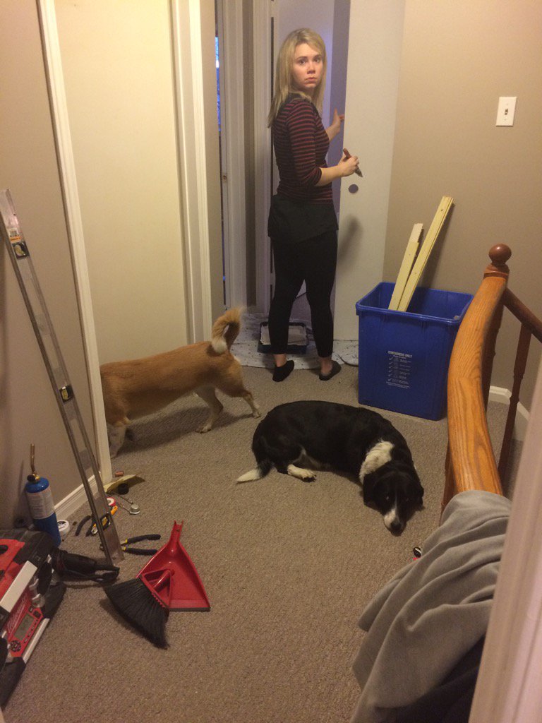 TylerParish4's tweet photo. Court and Bloss painting! #weekendreno https://t.co/LI01T47VVn