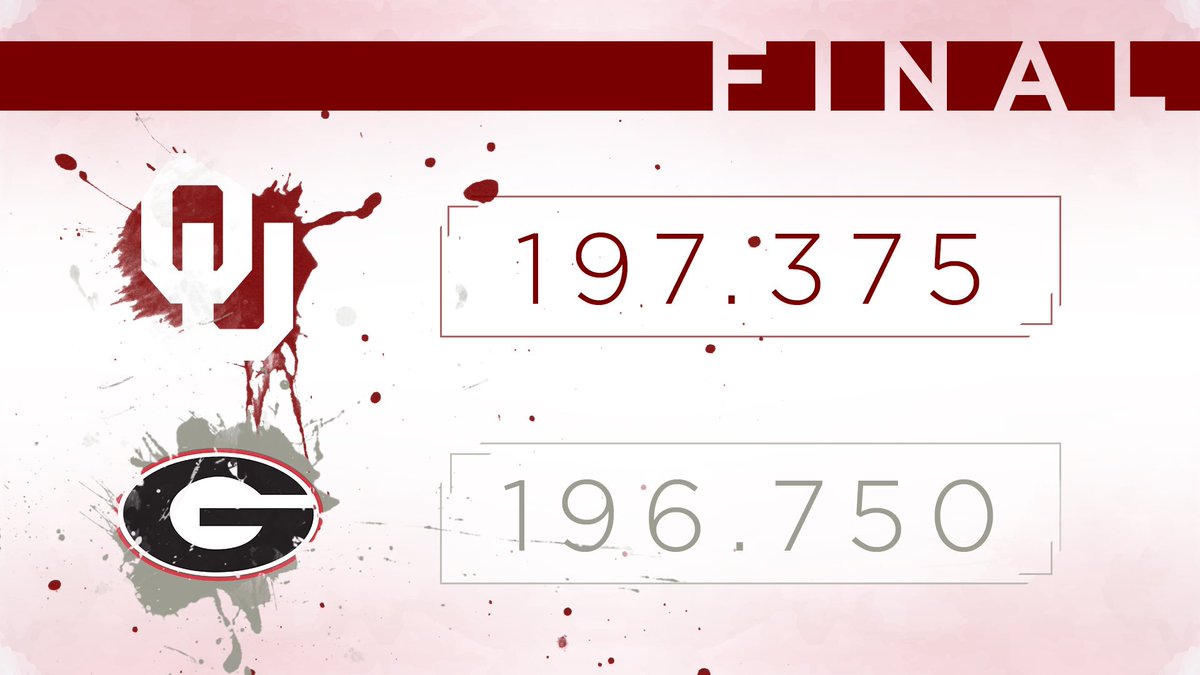 OU_WGymnastics's tweet photo. The No. 1 #Sooners win at No. 10 Georgia! #makeitcOUnt https://t.co/zJbEdeW4V6