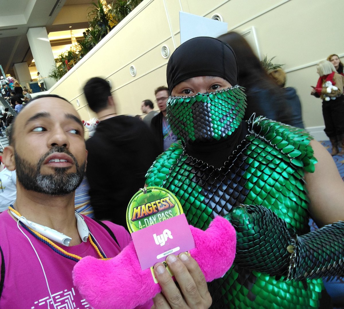 michael_lyft's tweet photo. Did he say "fatality" ??
#lyft #lyftlove #magfest #magfest2016 #cosplay #cuddlestache #MortalKombat #reptile https://t.co/fFSc6g5B5x