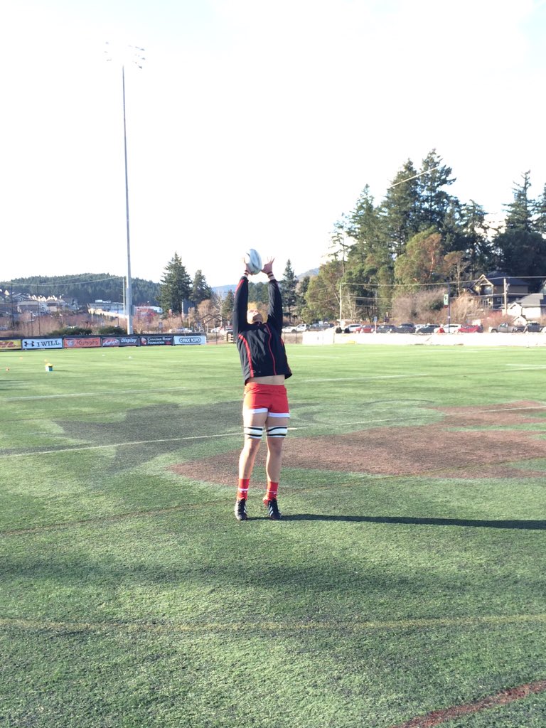 RugbyCanada's tweet photo. Warmups underway as #Canada prepares to face @brasilrugby at Westhills Stadium! #ARC2015 #REDNATION https://t.co/tOMbIssY48