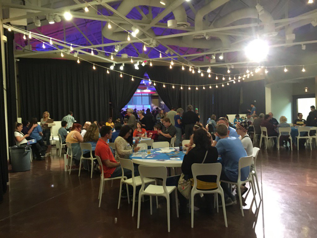 SedgCoforBernie's tweet photo. Dinner and coloring while waiting for the first speaker and the band to come out! #ICTBernie https://t.co/bISdTMIUtz