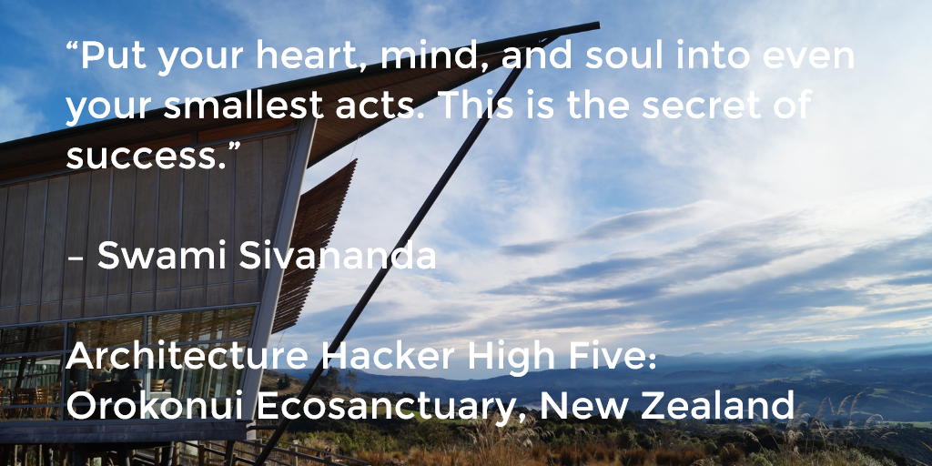 Architecturhack's tweet photo. Architecture Hacker High Five: 
Orokonui Ecosanctuary, New Zealand https://t.co/39ZHfcj3YR #cop21 #sustabinability https://t.co/A4ZeKM6CEa