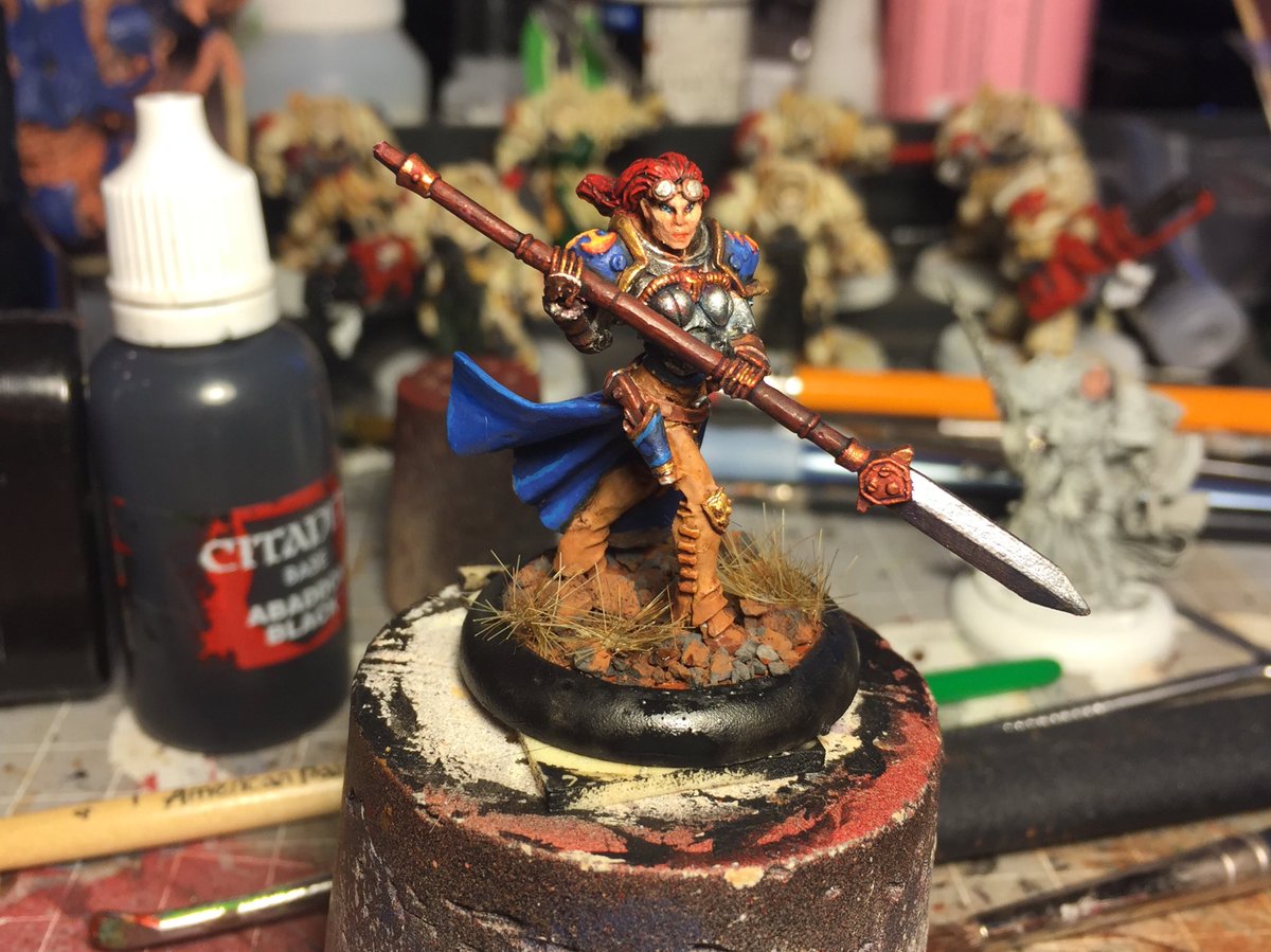 privateerpress's tweet photo. RT @RallyFox: #warmongers added Vicky to the list of painted models today @privateerpress https://t.co/Q5CoSyZOrL