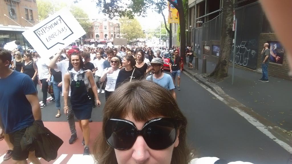 NickiGirlStar's tweet photo. At the #KeepSydneyOpen rally https://t.co/qTlLbRGrjB