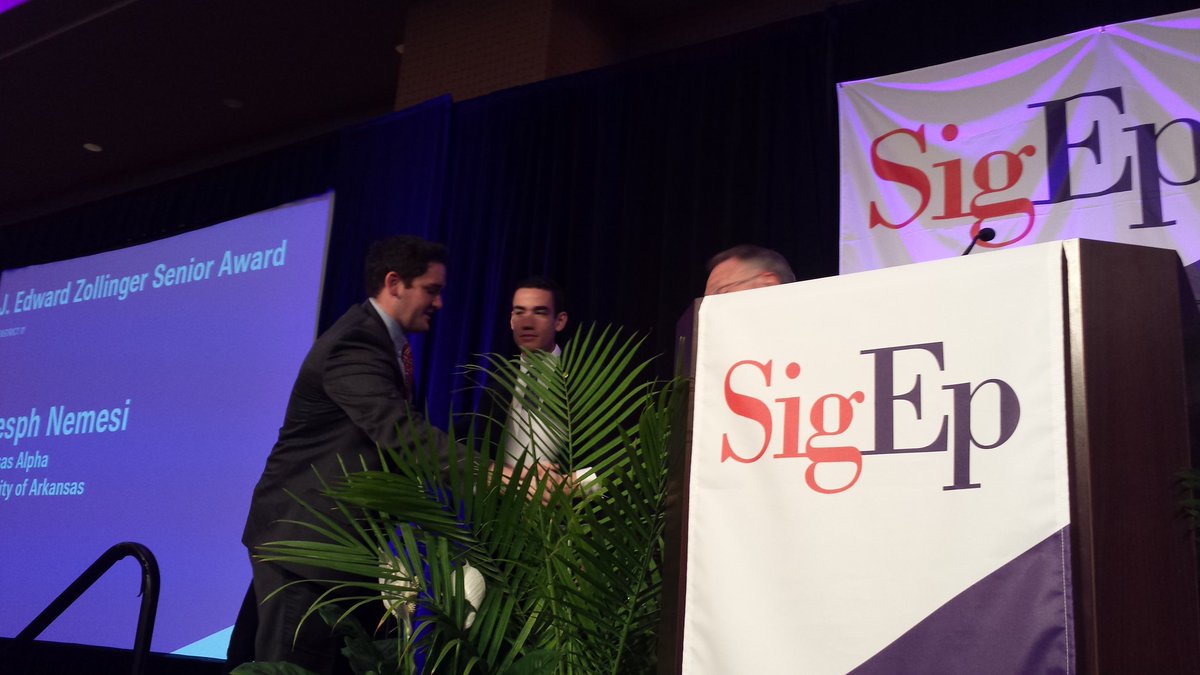 SigEpDG's tweet photo. Congrats @ArkansasSigEp @JNEM412... @officialsigep Outstanding Senior. #okcitycarlson @ArkAlphaAlum @ArkansasIFC https://t.co/3FOlQTCDa2