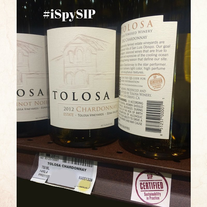 Helping you find sustainable wine #iSpySIP <a href="/TolosaWinery/">Tolosa Winery</a> #chardonnay #SIPcertifiedwine #3bl bit.ly/1PEnByF