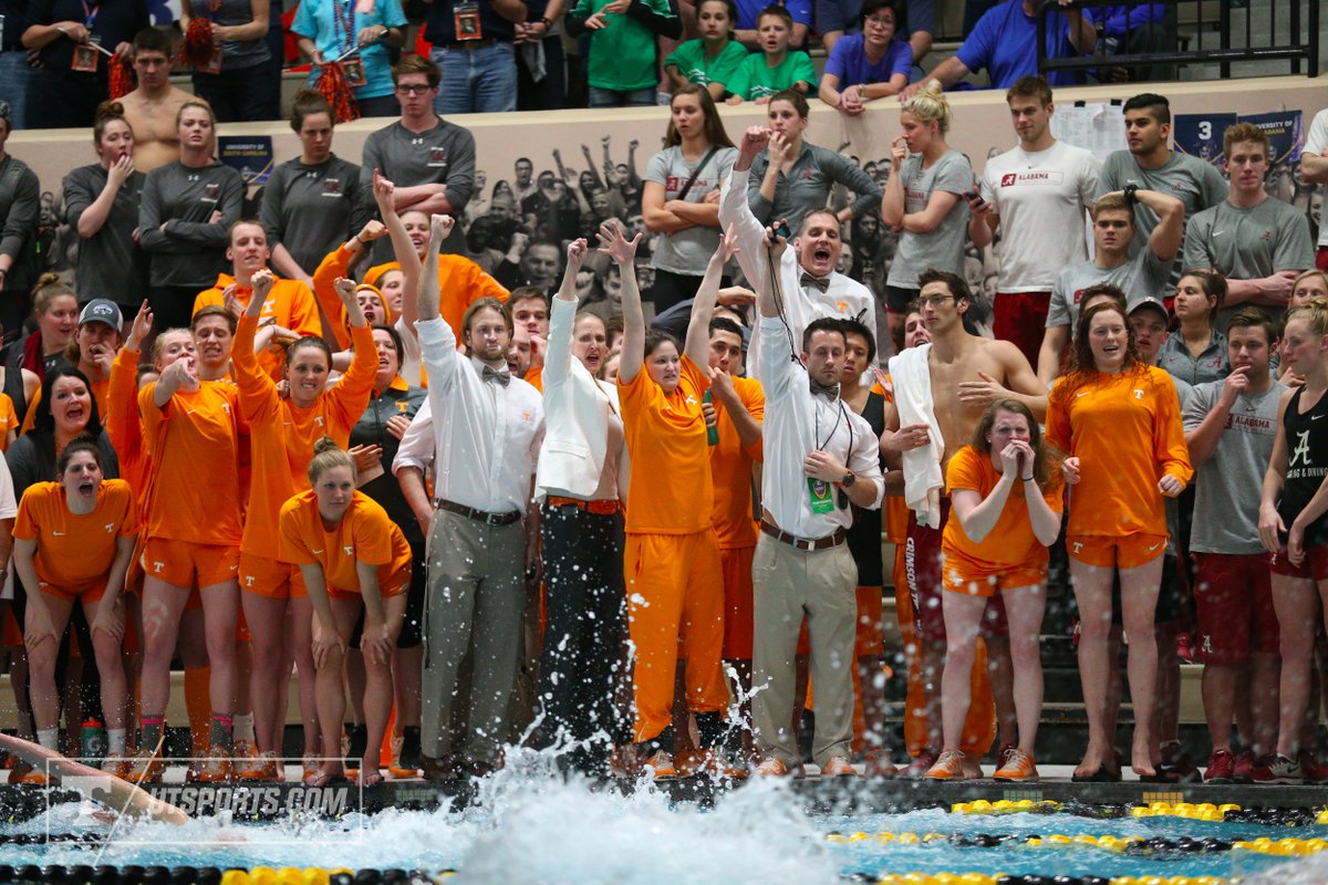 Vol_Photos's tweet photo. .@Vol_Swim Women 400 Yard Freestyle Relay takes 1st at #SECSD16! Women's team takes 2nd with a total of 1139.5. https://t.co/yZep8EnuAO
