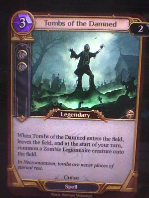 MochaMocaccino's tweet image. This creates a 0 mana lockdown AND spawns a zombie when destroyed. So broken. #Spellweaver #BadGameDesign