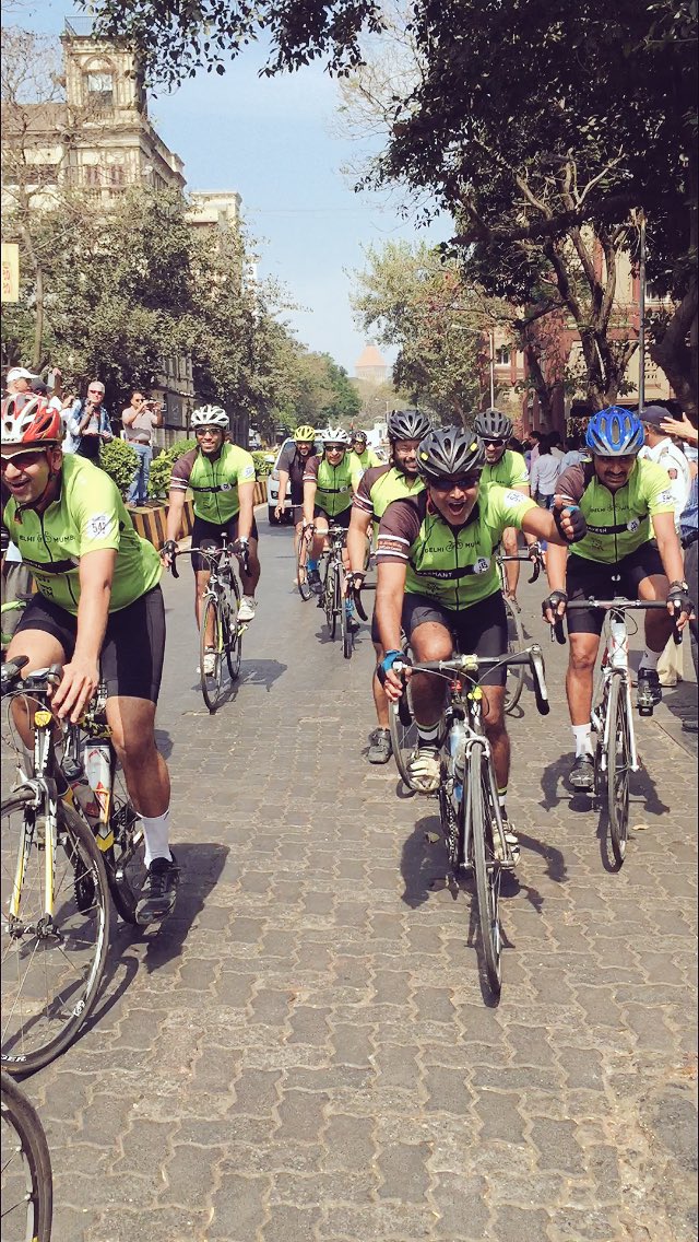 sidtalwar's tweet photo. Congrats @pmehta01 &amp; @Wurlee_545 - cycled from Delhi to Mumbai in 2 1/2 days! And Raised $250k for @StJudeChildCare https://t.co/s6NVuziHqw