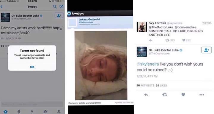 hisfledgling's tweet photo. He might delete it from his account. But he'll never delete it from the internet. #FreeKesha Disgusting person. https://t.co/wXshUsUAyv