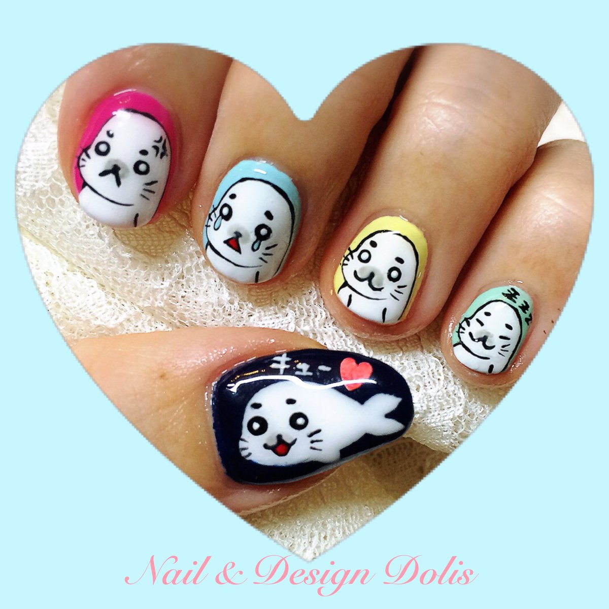 ネイルチップニュアンス海ぷっくりアザラシごまちゃん貝903専用 ネイル