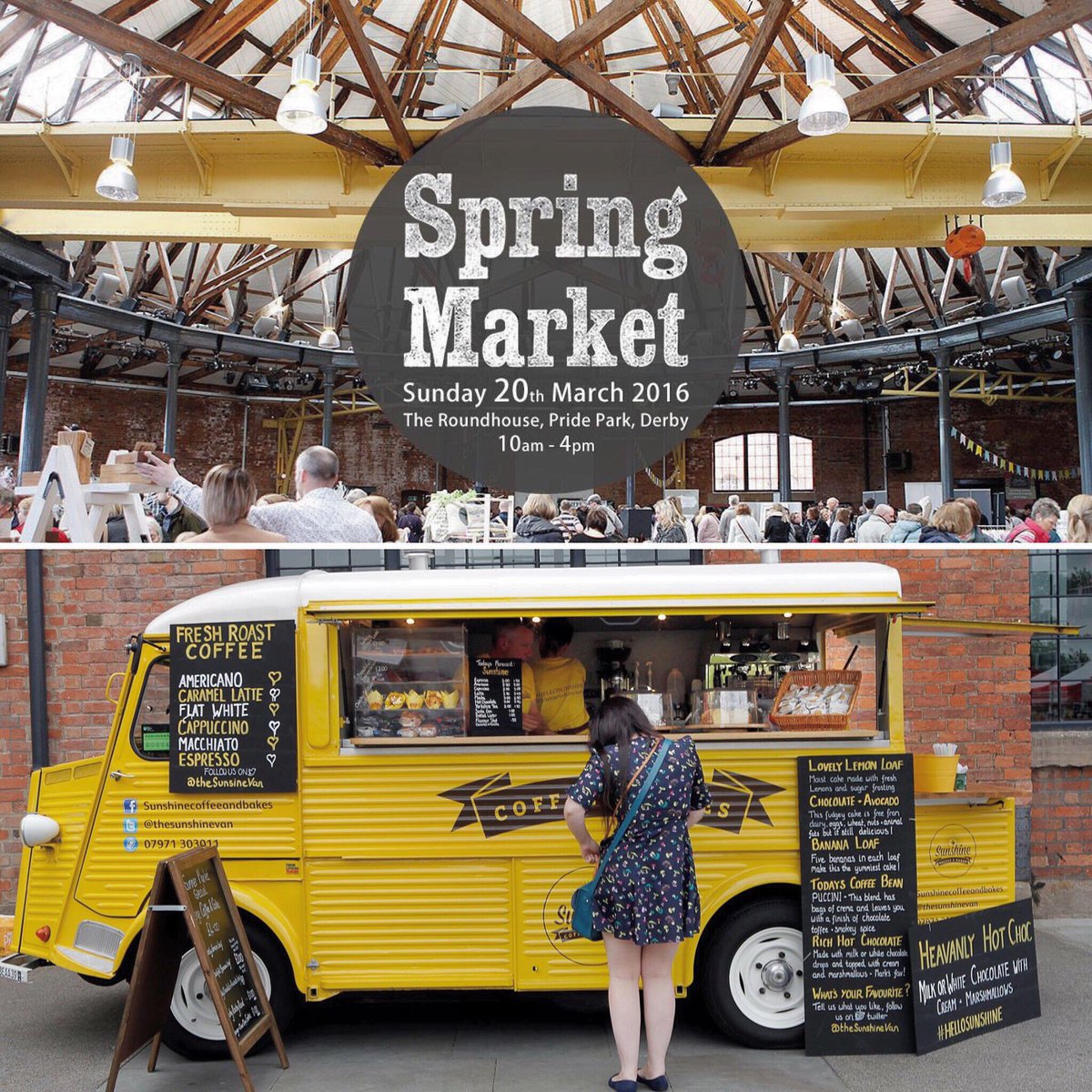 Deb_FabPlaces's tweet photo. ** ONE MONTH TO GO **  Spring, Food, Drink &amp; Gift Market @RoundhouseDerby Sunday 20th March  https://t.co/KaR2eOuHHx https://t.co/ArYZilbFLS