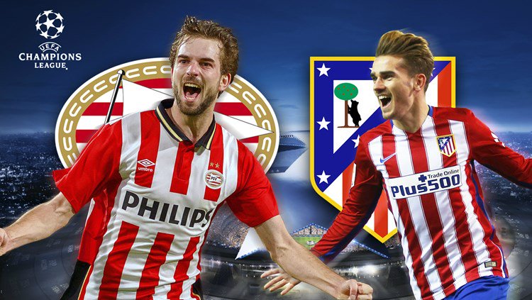 Streaming PSV ATLETICO MADRID : vedere gratis oggi Diretta Calcio Champions League 2016