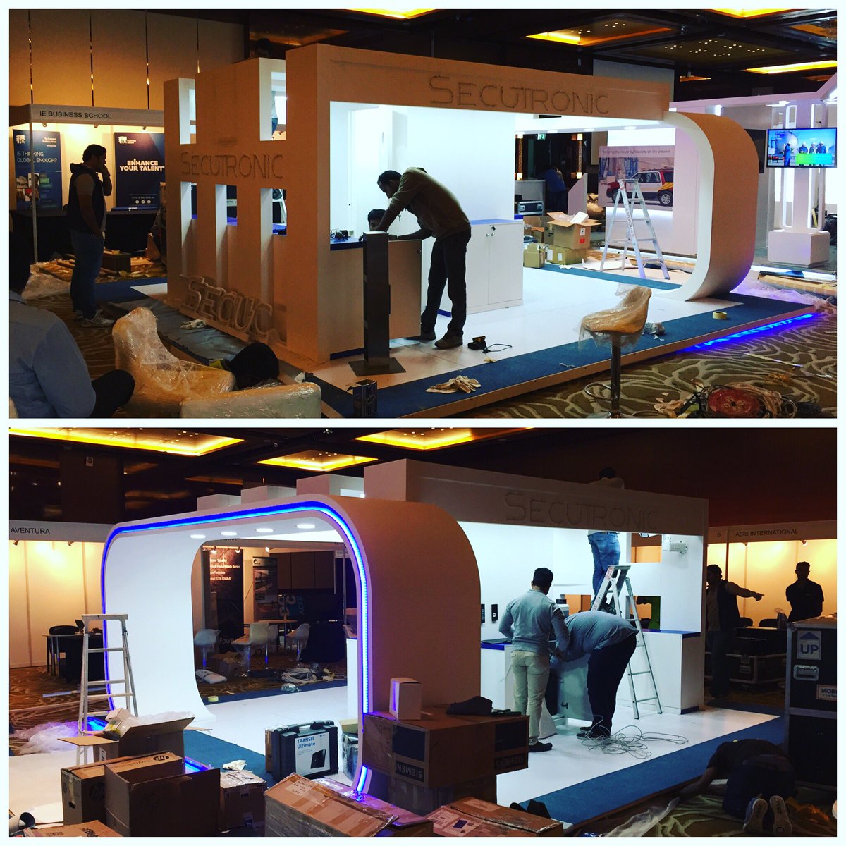 nucleus_events's tweet photo. #NucleusExhibitions progressing #Secutronic stand at #IntercontinentalHotel https://t.co/IA55BHQkME