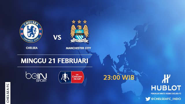 Malam ini kami akan menjamu Man City di ajang FA Cup. Laga ini disiarkan oleh beIN Sport 1 pukul 23.00 WIB. #CFCIndo