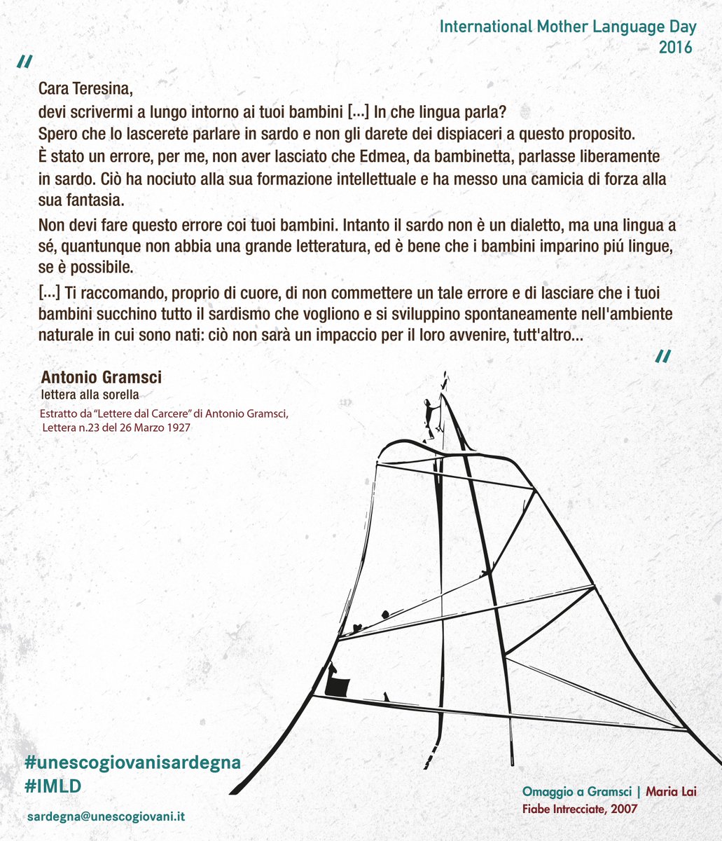 uap_barbara's tweet photo. #InternationaMotherLanguageDay,nell'Anno Gramsciano,ricordo sull'importanza dell'insegnamento del Sardo @F_Pigliaru https://t.co/tD3N336Bon