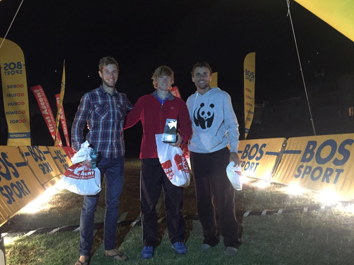 batrunct's tweet photo. Men's podium @ChrisStrydom1 @lucasradams and @dspdamien #Batrun2016 well run guys. https://t.co/g2T9pGERsv