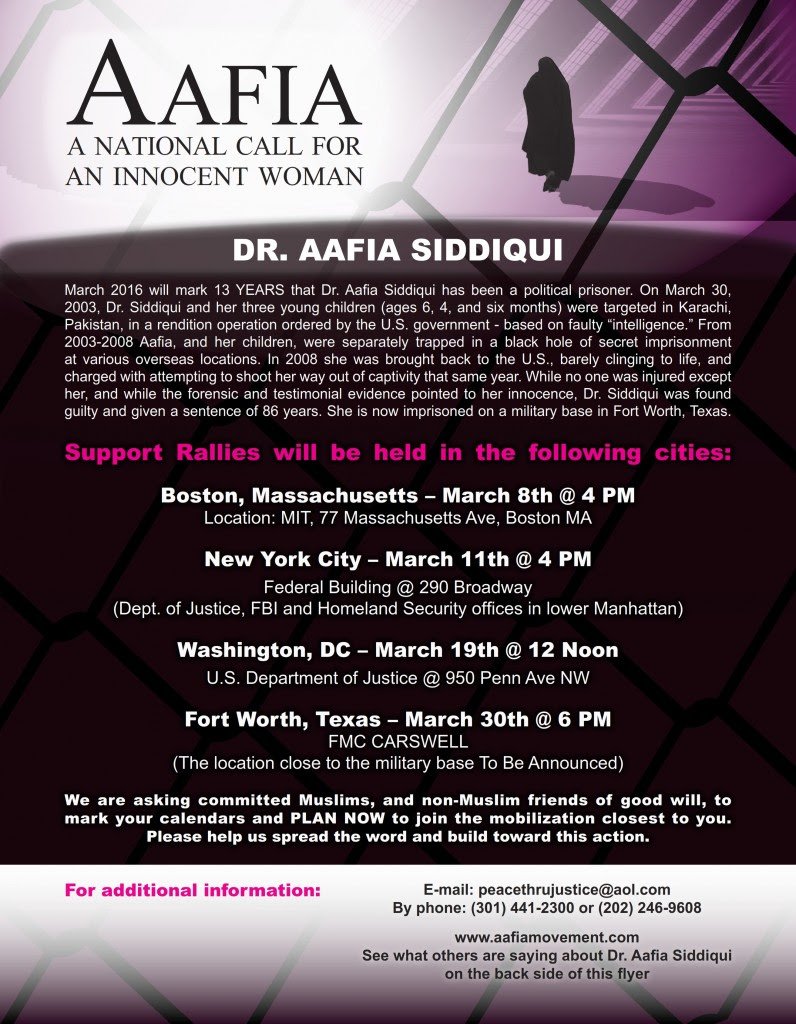 FowziaSiddiqui's tweet photo. Join #FreeAafiaNow March Follow @AafiaMovement @FowziaSiddiqui @TheAafia Tweetstorm >> https://t.co/Dix6DTm8ef https://t.co/6Hm1UhYpsJ