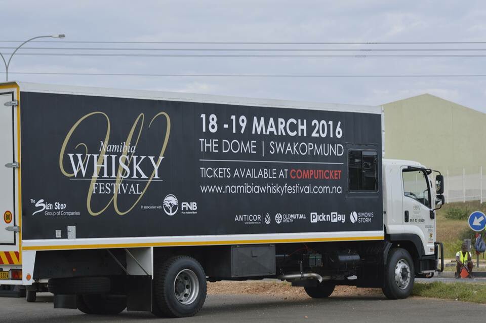Our truck on the B1 welcoming cyclists to their turnaround at this morning's cycle challenge #NWF_2016