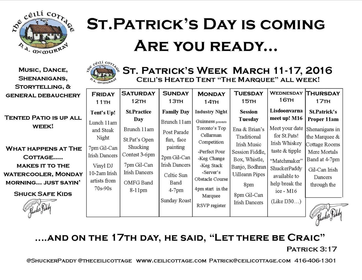 TheCeiliCottage's tweet photo. It’s comming... StPatricks Week @TheCeiliCottage Music Dance Food Drink Shucking&amp;Cellarman Comps Matchmaking TaaDaa! https://t.co/3caLR4QUXq