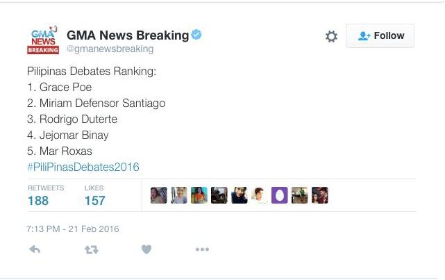 Nasa ilalim na naman si Mar? Hindi na tayo nasanay. Hahaha #PiliPinasDebates2016