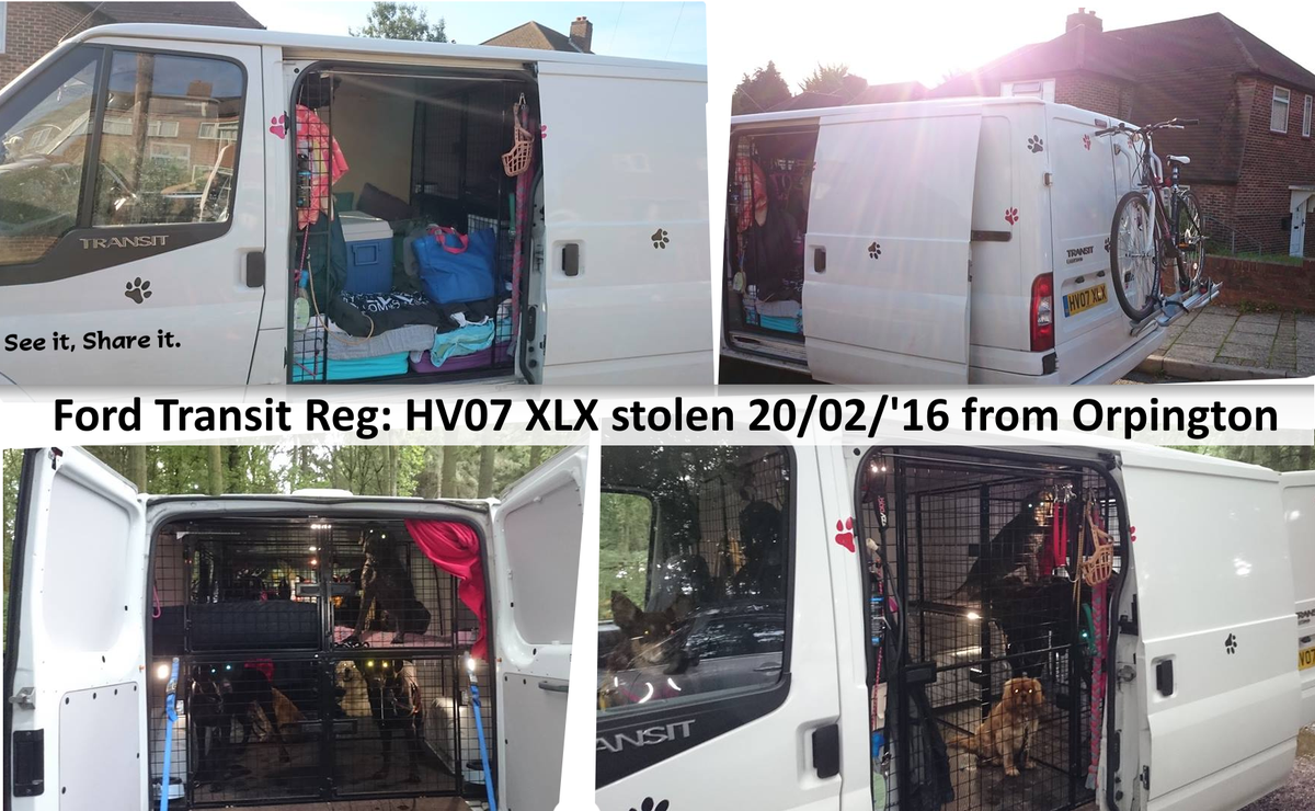 StolenWheels's tweet photo. Oh dear, perfect dog-napping tool, please give this a share and be on alert!
#Ford #Transit #stolen from #Orpington https://t.co/C3VicS8Zb9