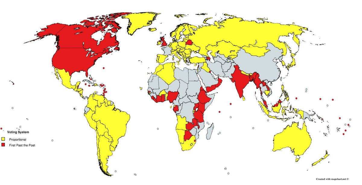 MakeVotesMatter's tweet image. UPDATE: Greenland has PR. Help us fill in the PR vs FPTP map #MakeVotesMatter