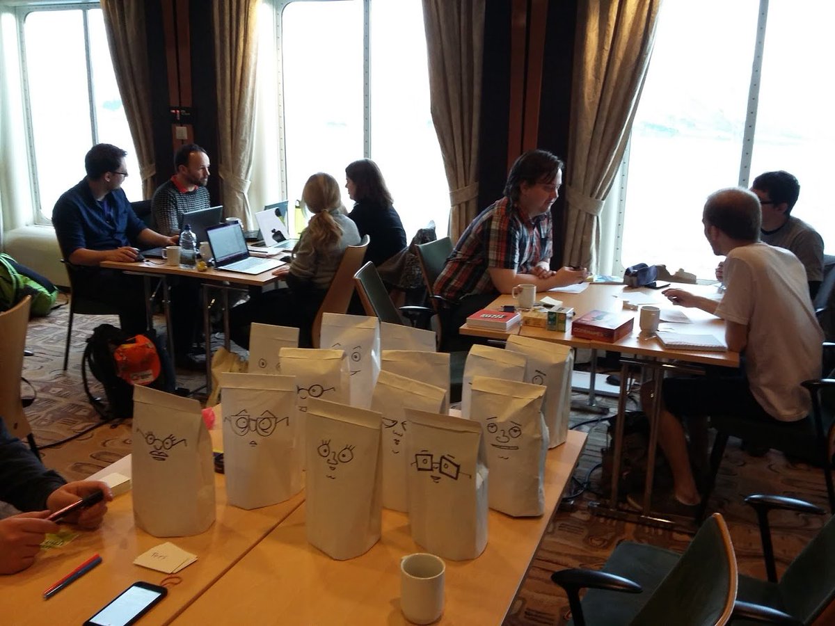 Rumkammerat's tweet image. The first "sick" game made at #splashjam was a drinking game with barf bags #dkgame #indiedev