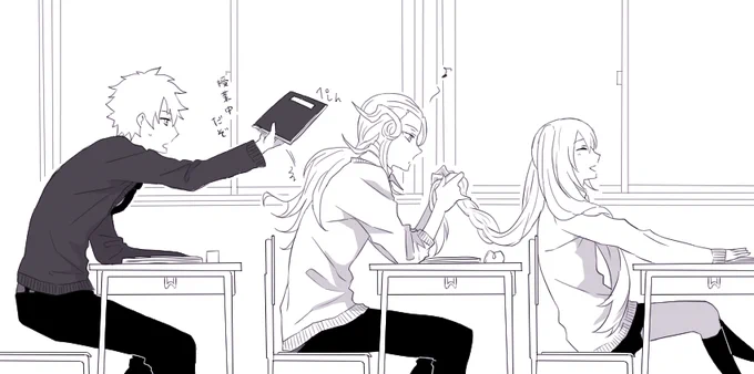 学パロアママリサン。色塗る前に満足してしまった 