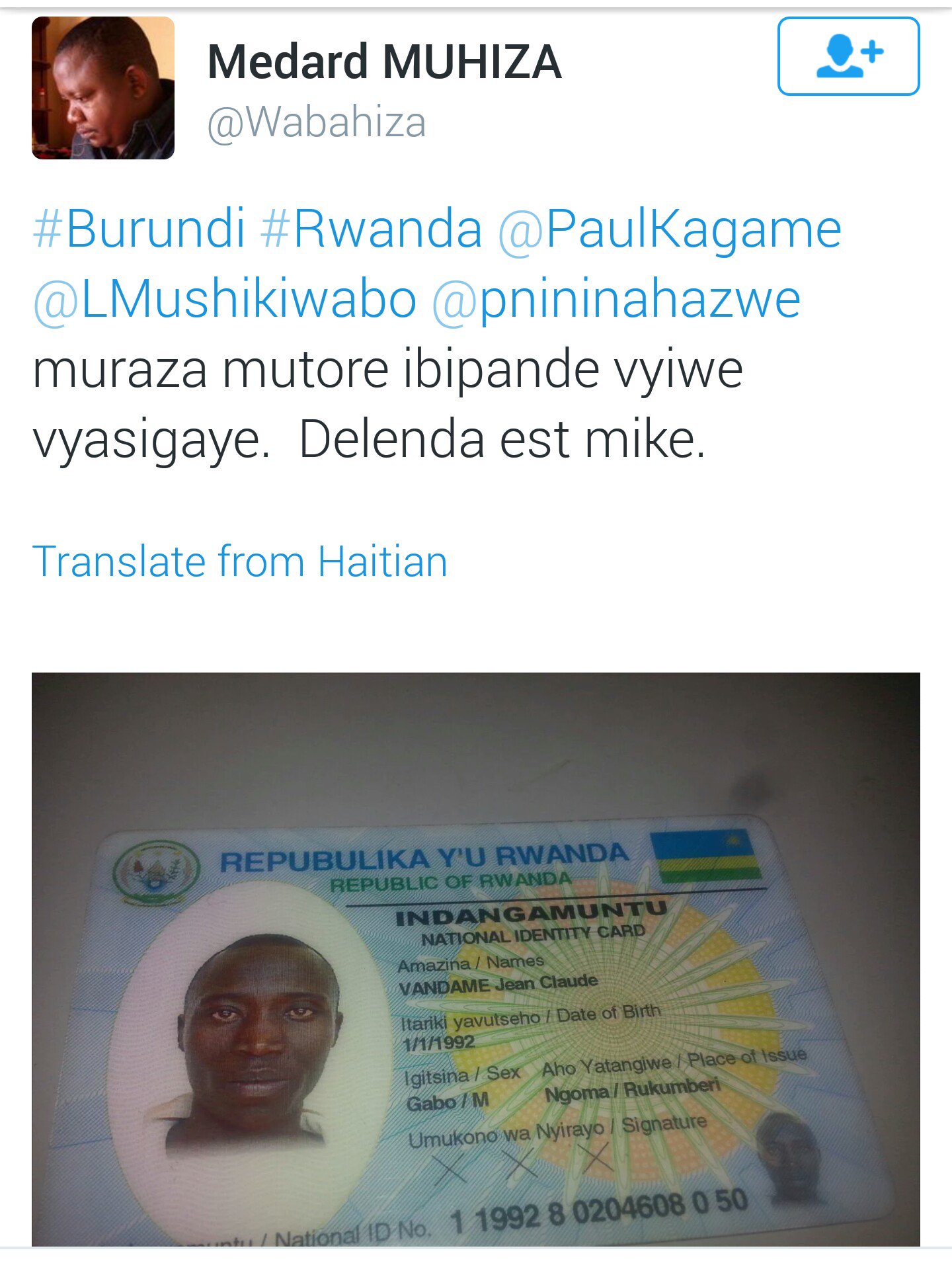 Burundi Id Card