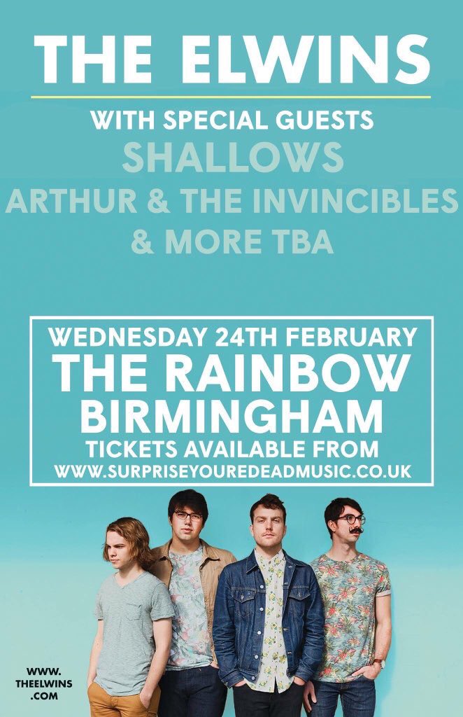 Remember this week we play w <a href="/TheElwins/">The Elwins</a> at the rainbow. £6 entry!