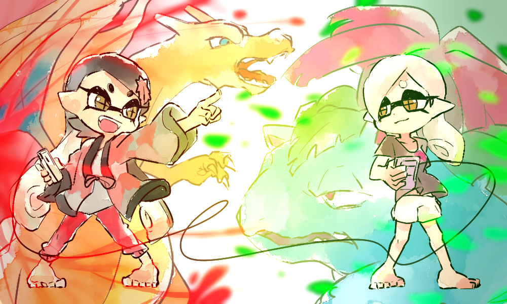 あす フェスお疲れ様でした 赤惨敗だったけど楽しかった スプラトゥーン版お絵描き60分一本勝負 ポケットモンスター赤 Vs ポケットモンスター緑 T Co M2cg5vcfcg