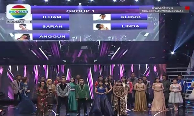 Grup 1 di 25 besar #DAcademy3 @DA3_IlhamPolman <a href="/DA3_Alboa/">Alboa D'Academy 3</a> @DA3_SarahRizkia <a href="/DA3_LINDA/">Linda #DAcademy3</a> <a href="/DA3_Anggun/">Anggun #DAcademy3</a>