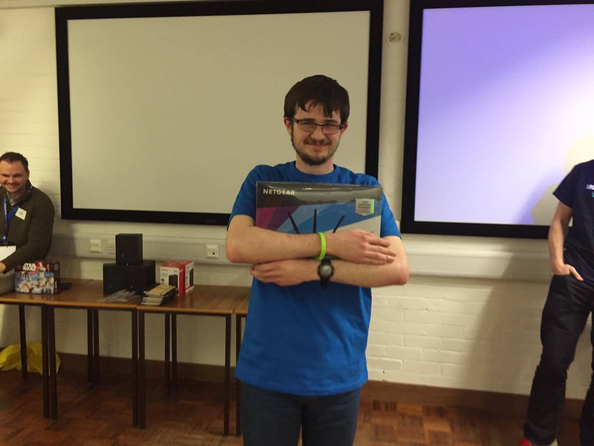 MLHacks's tweet photo. Here we have the prizes for best spirit as awarded by @StrathTech! You guys are fantastic! #StrathHack16 https://t.co/YBm6scAlWp