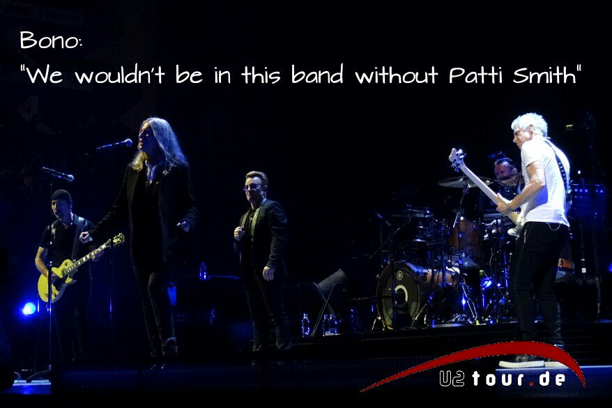 U2tour's tweet photo. People have the power! Unforgettable performance by @pattismith at @U2 #U2ieTour London show 3! #absolutehighlight https://t.co/xPTPF8zMiy