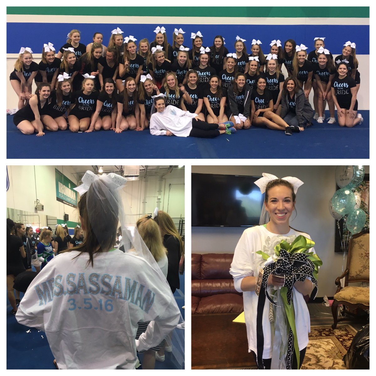 XCP_Spiritline's tweet photo. Our own @stephlwalsh is getting married!! 2 weeks til Coach Sassaman!! Bridal shower fun! #cheerstothebride https://t.co/H4XWpghLFm