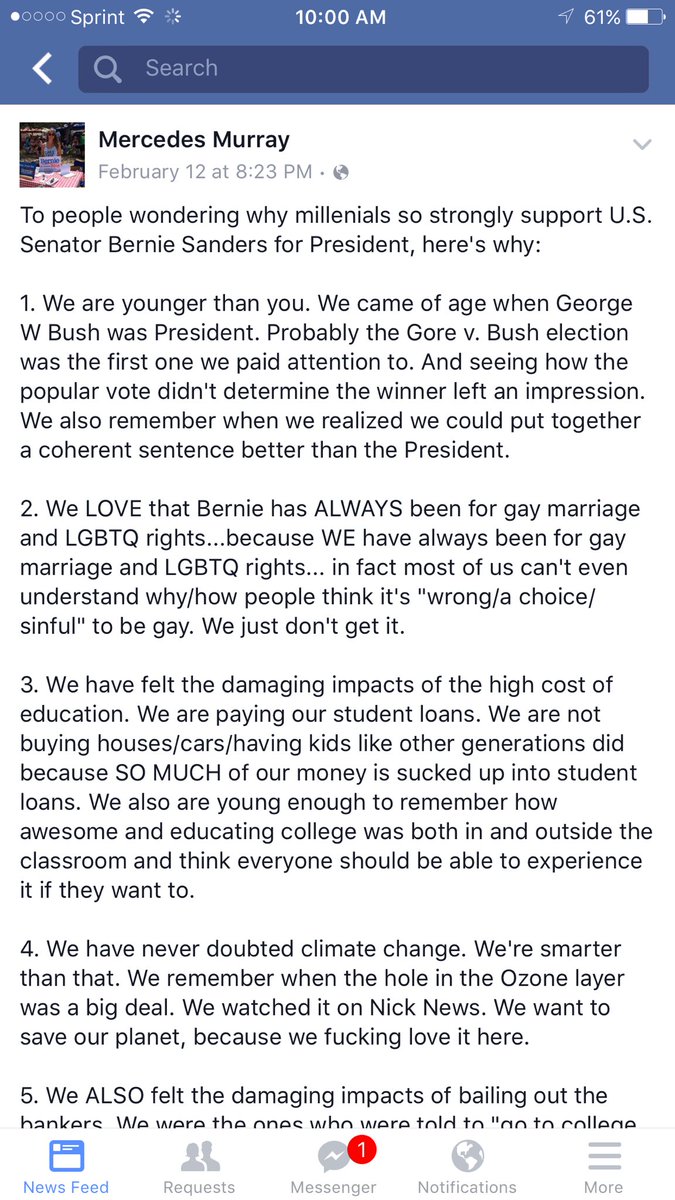 13lightcap's tweet photo. @cenkuygur @jiadarola @TheYoungTurks @AnaKasparian Great post on why younger people are #FellingTheBern https://t.co/j5TvJsFaDl