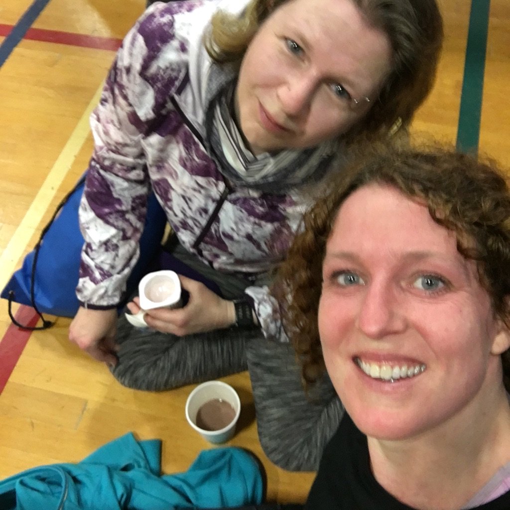 RaynaRambling's tweet photo. Post @frontrunnersvic 8km race @RoyalRoads #selfie with @runnerskye #chocolatemilk #yyjrun #redface #ranhard #hills https://t.co/ChPsQnRIDG