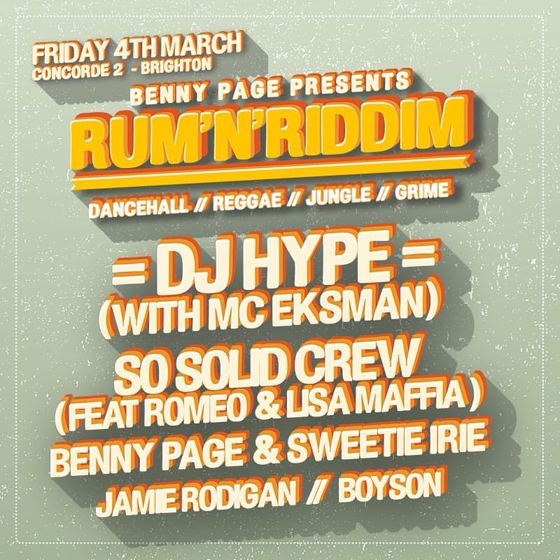 rumnriddim's tweet photo. Brighton &amp; Reading Dates Announced! @DJHYPE_PLAYAZ @Eksman_mc @SosolidcrewUK @bennypagemusic https://t.co/maoEbw5RB4 https://t.co/F21Ub0xjsv