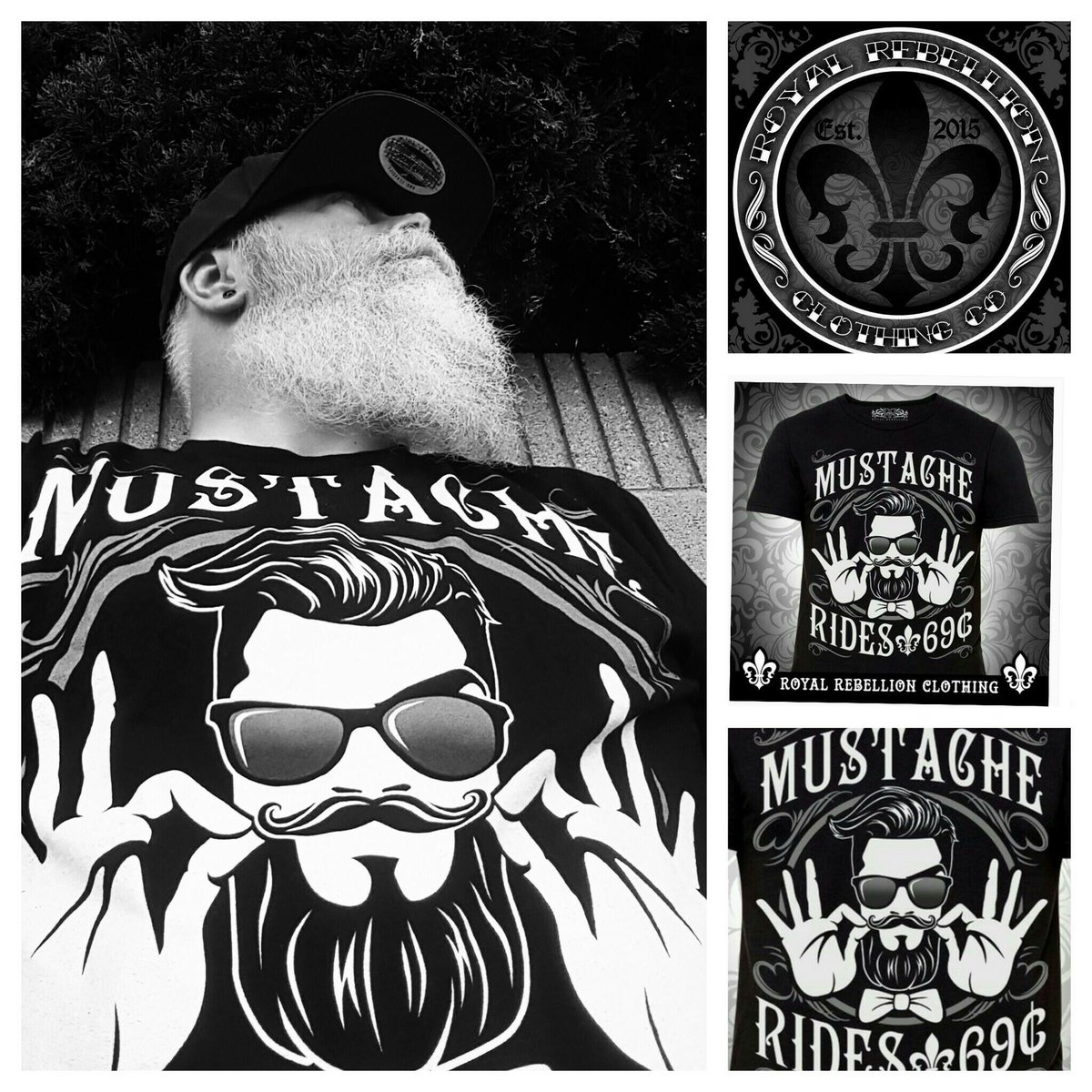 Mustache Rides Tee shop.royalrebellion.us #mustasherides